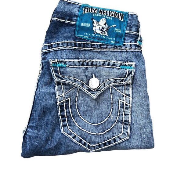 Vintage True Religion Jeans Size 33 RICKY SUPER T Blue - Picture 10 of 13